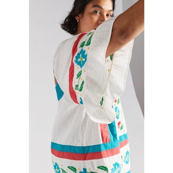 nwt ANTHROPOLOGIE SEEN WORN KEPT sz 4 Embroidered Tunic Blouse - Picture 3 of 5